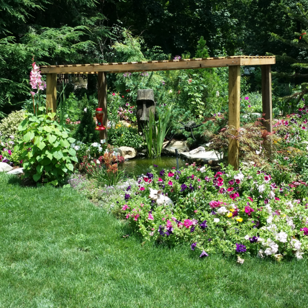 almost perfect pond and arbor